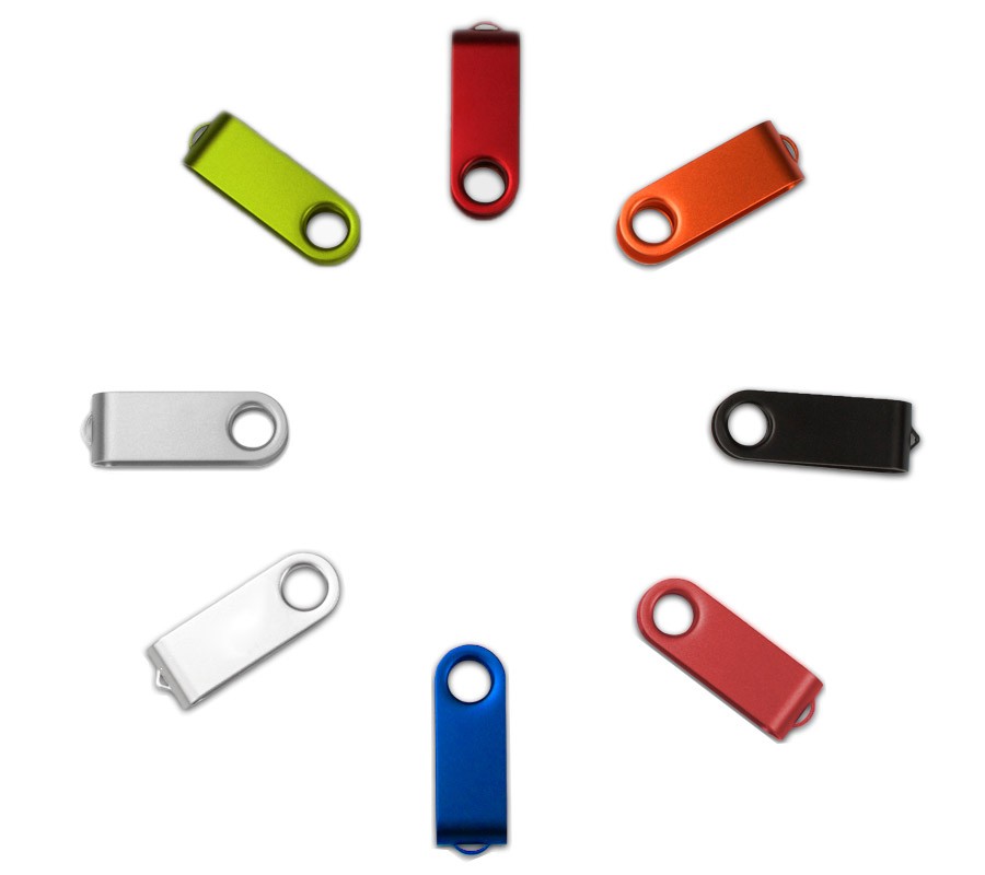 CLIPS DE METAL COLORS PARA PEN DRIVE GIRATÓRIO 