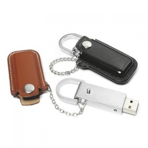 CARCAÇA PEN DRIVE DE COURO COM CORRENTE